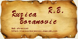 Ružica Boranović vizit kartica